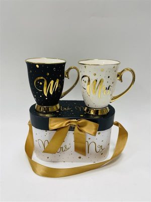 Šolje mr/mrs crno-bela