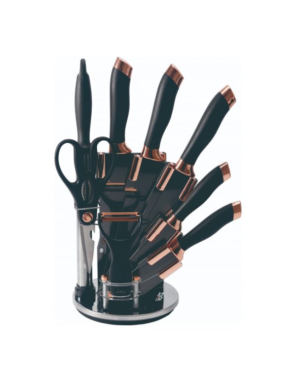 Noževi na stalku OV51633K9G+makaze+ljuštilica+oštrač