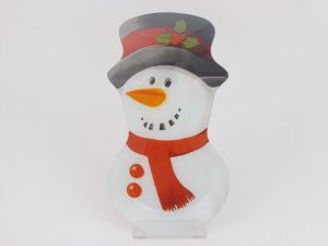 Novogodišnja staklena tacna