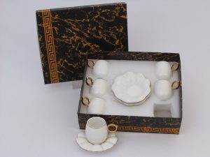 Set šolja 1/6 belo/zlatno