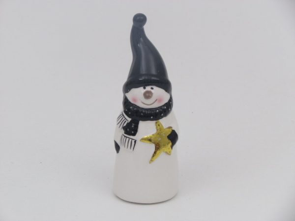 Novogodišnja keramička figura sneško 14cm
