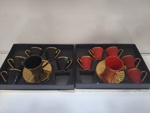 Set šolja 1/6 crvene/crne