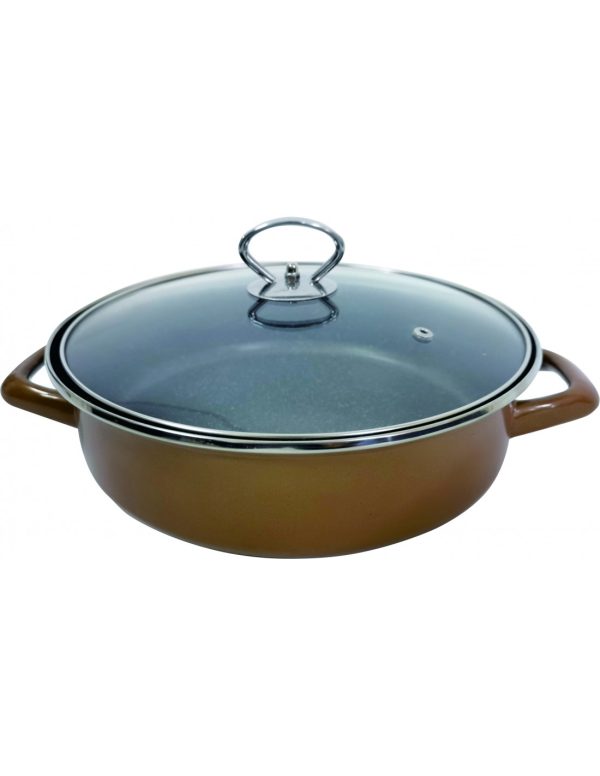 Šerpa plitka sa poklopcem 28*7cm R51222A28CT boja bakra