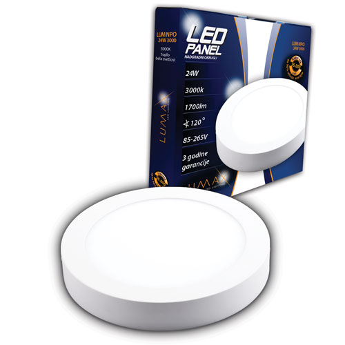 Led panel Lumax LUMNPO-24W-3000K nad okrugli