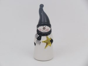 Novogodišnja keramička figura sneško 14cm