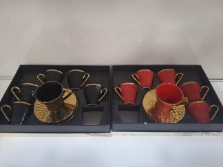 Set šolja 1/6 crvene/crne