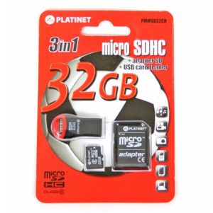 MSD Platinet PMMSD32CR 32 GB+ adapter