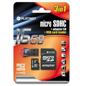 MSD Platinet PMMSD16CR 16 GB+adapter