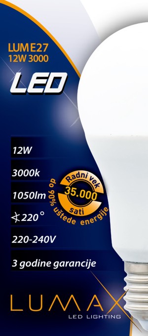 Led sijalica Lumax LUME27-12W 3000K