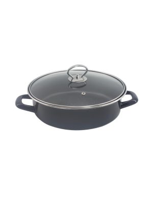 Šerpa plitka sa poklopcem R51222A30CT 30*7cm crna
