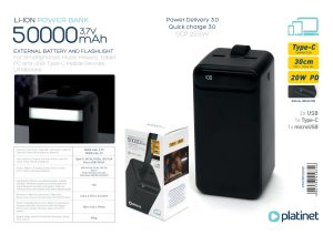 Power Bank Platinet PMPB5020B 50000 mAh