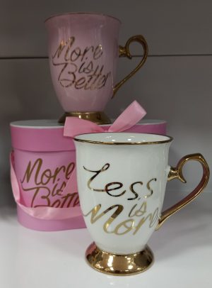 Set šolja 1/2 roze bele