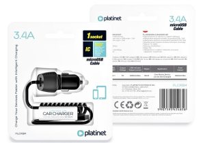 Punjač Platinet PLCRSM za auto micro usb