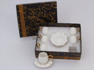 Set šolja 1/6 belo/zlatno