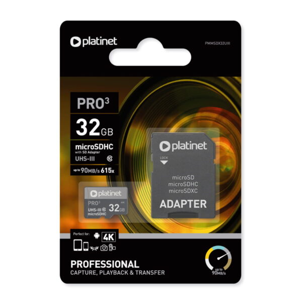 MSD Platinet PMMSD32UIII 32GB +adapter class10