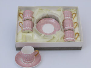 Šolje set 1/6 roze-bele